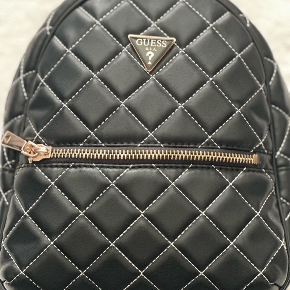 GUESS Black Quilted Women's Backpack
